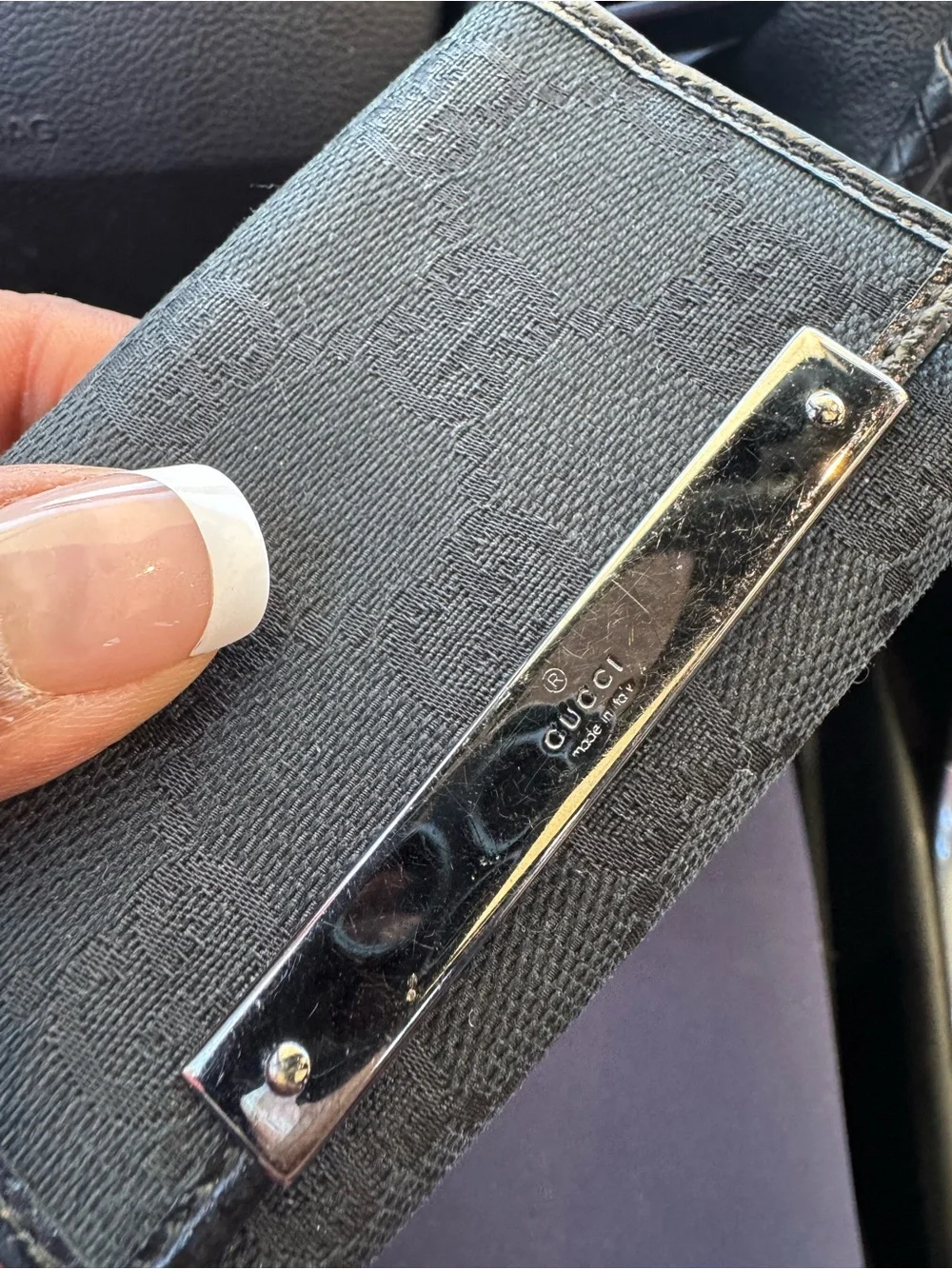 Gucci Black Canvas Monogram Key Wallet - Picture 7 of 15
